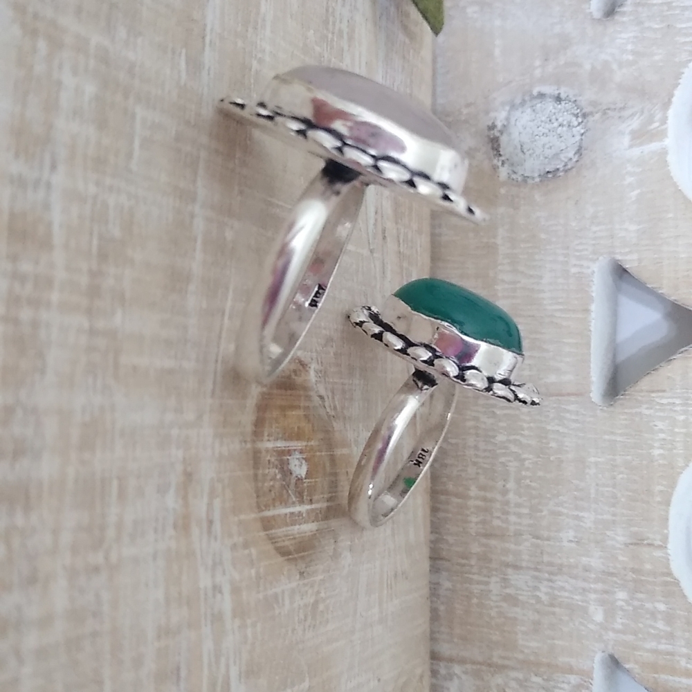 2 RING SET SILVER-STONE NWOT - Picture 10 of 10